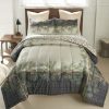 Bed * | Best Deal Donna-Sharp Bed Donna Sharp Pine Boughs Comforter Set Beige/Green