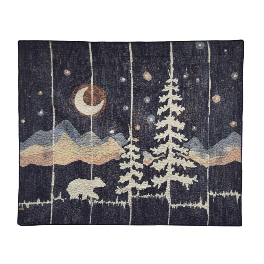 Bed * | Budget Donna-Sharp Bed Donna Sharp Moonlit Bear Cotton Throw Blanket Black/Tan