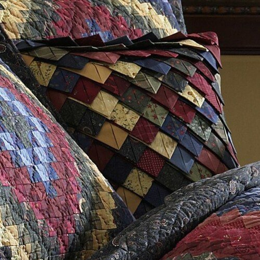 Bed * | Flash Sale Donna-Sharp Bed Donna Sharp Chesapeake Roof Tile Decorative Pillow 16 16 Maroon/Multi